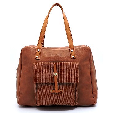 Colorblock Front Pocket Satchel