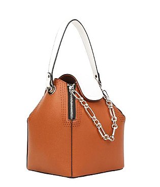 Boxy Chain Accent Stachel Bag