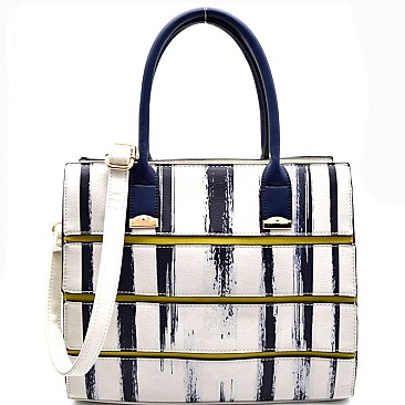 BS111-LP Brushed Stripe Patchwork Satchel