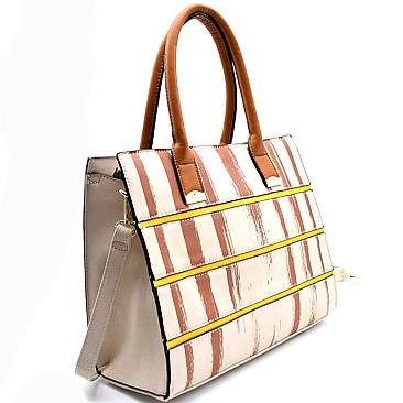 BS111-LP Brushed Stripe Patchwork Satchel