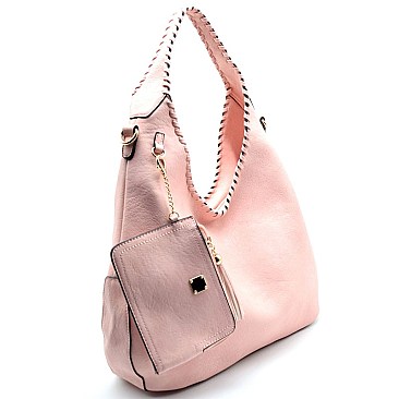 BS1151-LP Whipstitched 2 Way Hobo with Pouch