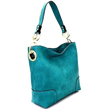 BW1348A-LP Side Ring Large Hooked Single Strap Hobo