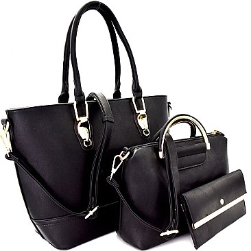 BS1650  Metal Handle Medium Satchel 3 in 1 Large Tote SET