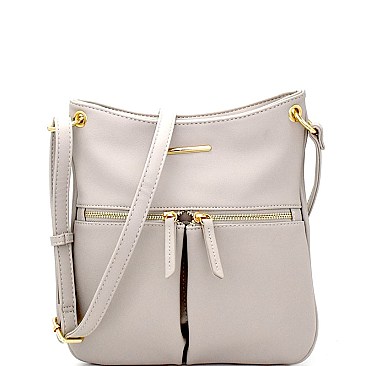 BS2208-LP Hardware Accent Multi-Pocket Messenger Cross Body