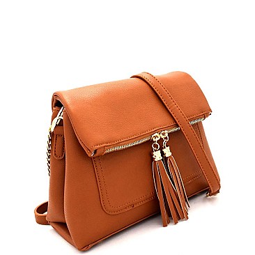 BS2281-LP Tassel Accent Fold-Over Compartment Cross Body