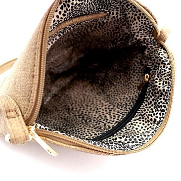 Chic Front Pocket Tassel Accent Textured Cross Body Bag MH-BS2309F
