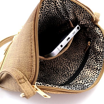 Chic Front Pocket Tassel Accent Textured Cross Body Bag MH-BS2309F