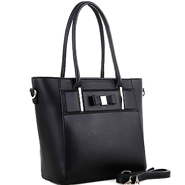 Bow Accent 2-Way Tall Shopper Tote  MH-BS3251