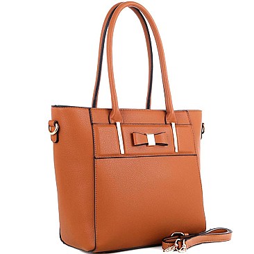 Bow Accent 2-Way Tall Shopper Tote  MH-BS3251