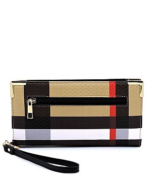 Tartan Plaid Check Clutch Wallet Wristlet