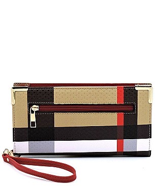 Tartan Plaid Check Clutch Wallet Wristlet