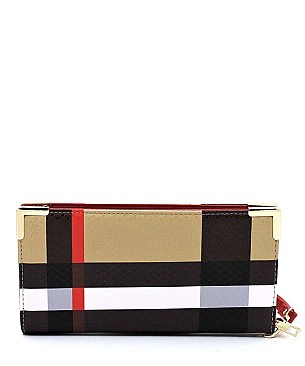 Tartan Plaid Check Clutch Wallet Wristlet