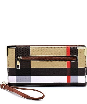 Tartan Plaid Check Clutch Wallet Wristlet