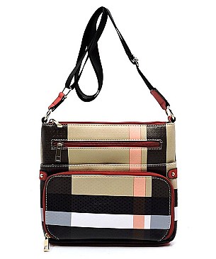 Plaid Check Cross Body Bag