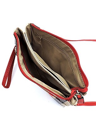 Multi Compartment Cross Body Clutch Bag