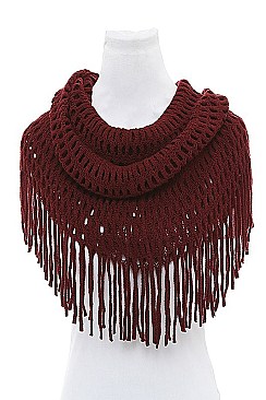 Pack of 12 Fashion Loose Knit Fringe Infinity Scarf