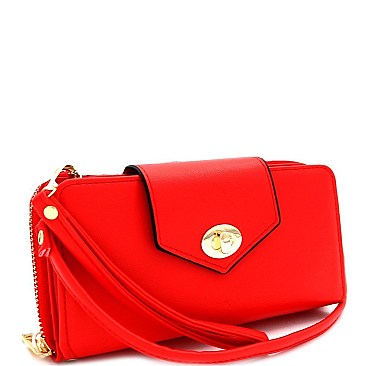 Cellphone Compartment Cross Body Wallet