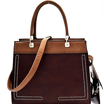 Stitch Accent 2 in 1 Structured Satchel MH-BY4072S