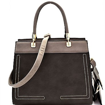 Stitch Accent 2 in 1 Structured Satchel MH-BY4072S