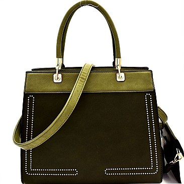 Stitch Accent 2 in 1 Structured Satchel MH-BY4072S