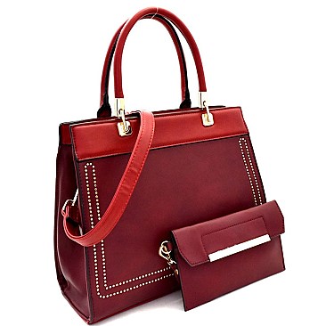 Stitch Accent 2 in 1 Structured Satchel MH-BY4072S