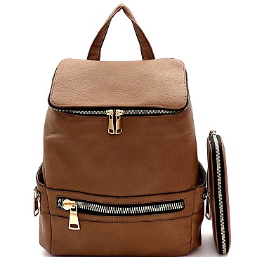 Multi-Pocket Fashion Backpack Wallet SET