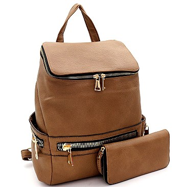 Multi-Pocket Fashion Backpack Wallet SET