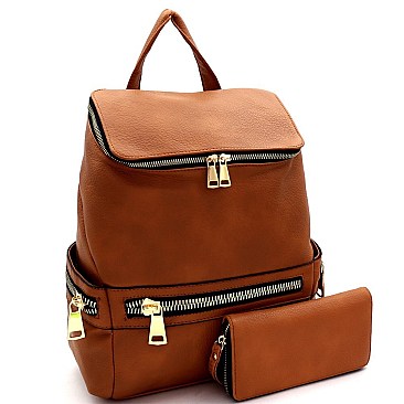 Multi-Pocket Fashion Backpack Wallet SET