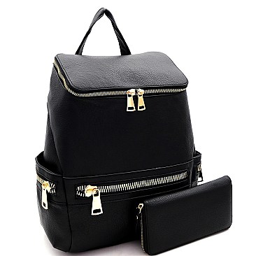Multi-Pocket Fashion Backpack Wallet SET