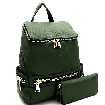 Multi-Pocket Fashion Backpack Wallet SET