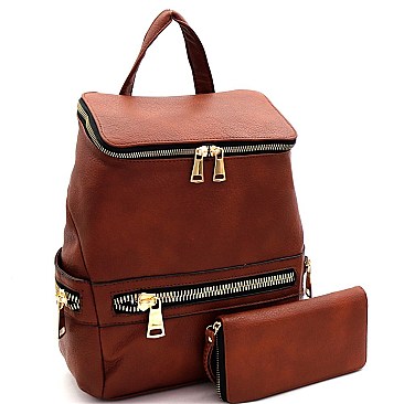 Multi-Pocket Fashion Backpack Wallet SET