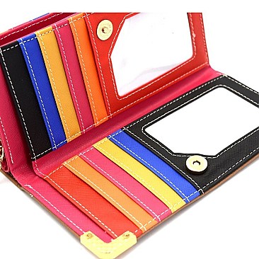 C039L-LP Multi-colored Interior Triple Compartment Bohemian Wallet