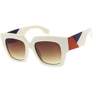 Pack of 12 Iconic Color Square Frame Sunglasses Set