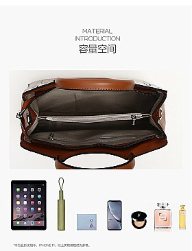 Crocodile Patent Circle Handle Satchel