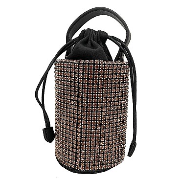 Sparkly Crystals Cylinder Satchel Bag