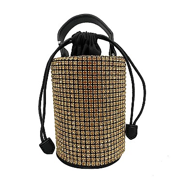 Sparkly Crystals Cylinder Satchel Bag