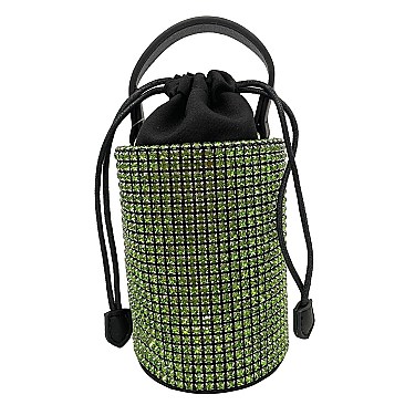 Sparkly Crystals Cylinder Satchel Bag