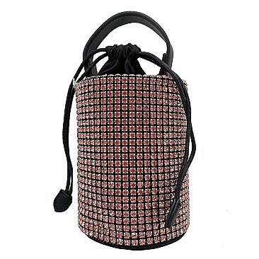 Sparkly Crystals Cylinder Satchel Bag