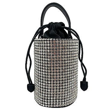 Sparkly Crystals Cylinder Satchel Bag