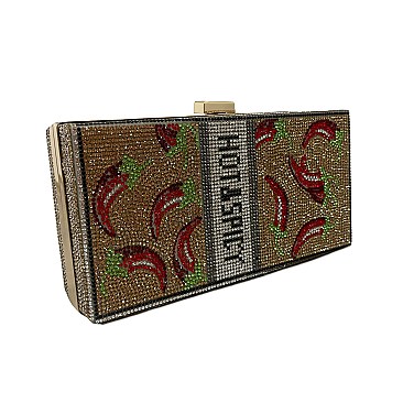 HOT Chilly Peppers Rhinestone Clutch