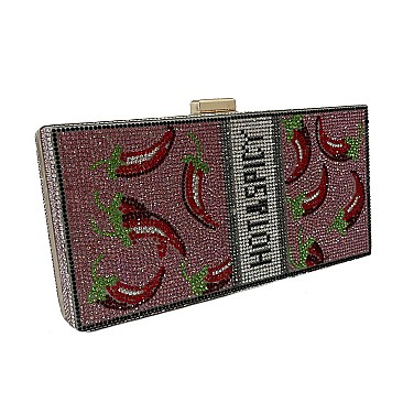 HOT Chilly Peppers Rhinestone Clutch