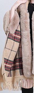 Thicken Thickened Wool Collar Knitted Shawl Cape