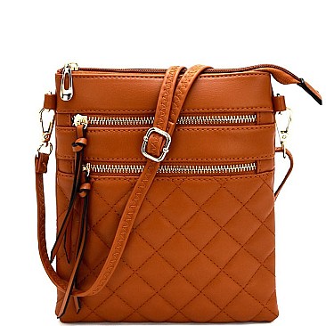 CC6051-LP Quilted Multi Pocket Cross Body