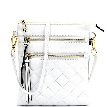 CC6051-LP Quilted Multi Pocket Cross Body