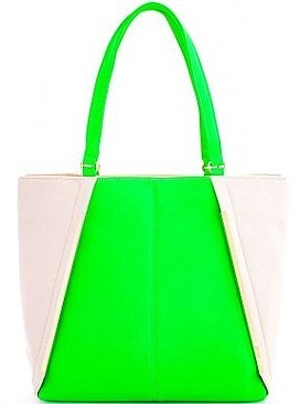 TRENDY NEON TWO TONE TOTE BAG