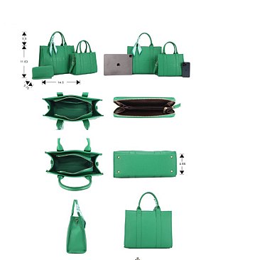 3-IN-1 Elegance Vegan Scarfed Tote Bag with Wallet Set