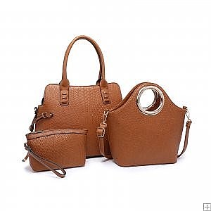 3 IN 1 STYLISH SATCHEL TOTE CLUTCH SET