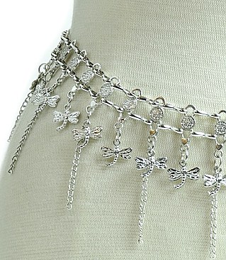 Metal Waist Chain Belt With Charmes