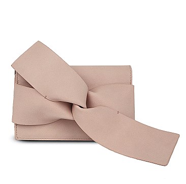 Bow Accent Clutch Shoulder Bag