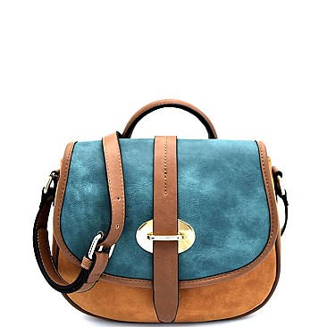 Soft Touch Color-block Cross-body Messenger